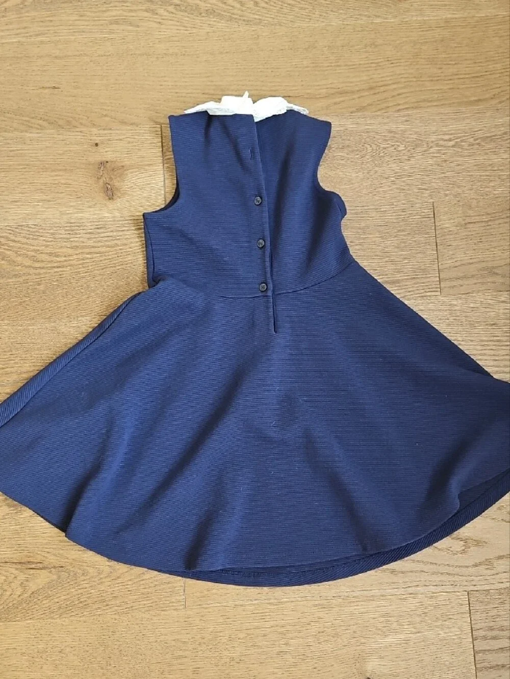 Janie and Jack Navy Dress with White Lace Collar